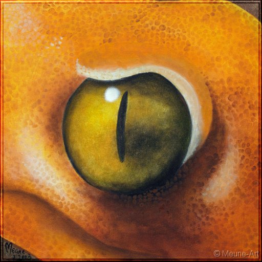 Augenblick eines glatten Knopfschwanzgeckos Acryl auf Leinwand;
30 x 30 cm